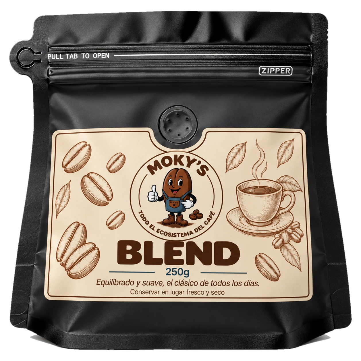 Café Moky's Blend, bolsa de 250 g molido